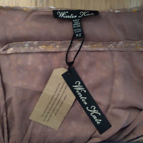 Winter Kate Silk Chiffon Padma Pink Crinkle Dress XS NWT - Picture 6 of 7